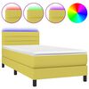 vidaXL Posteľ boxsping s matracom a LED zelen&eacute; 90x200 cm l&aacute;tka