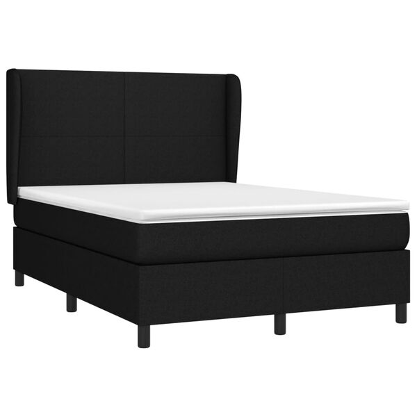 vidaXL Posteľn&yacute; r&aacute;m boxspring s matracom čierny 140x200 cm l&aacute;tka