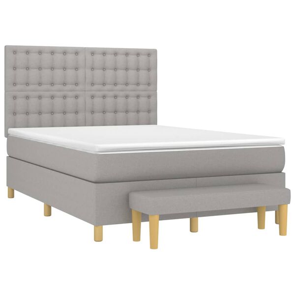 vidaXL Boxspring posteľ s matracom bledosiv&yacute; 140x190 cm l&aacute;tka