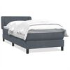 vidaXL Posteľn&yacute; r&aacute;m boxspring s matracom tmavosiv&yacute; 100x210 cm zamat
