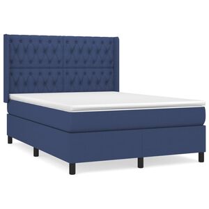 vidaXL Boxspring posteľ s matracom modr&yacute; 140x190 cm l&aacute;tka