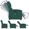 vidaXL Zdv&iacute;hacie skl&aacute;pacie elektrick&eacute; mas&aacute;žne kreslo tmavozelen&eacute; l&aacute;tka