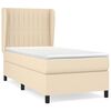 vidaXL Boxspring posteľ s matracom kr&eacute;mov&aacute; 100x200 cm l&aacute;tka