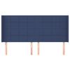 vidaXL Čelo postele so z&aacute;hybmi modr&yacute; 203x16x118/128 cm l&aacute;tka