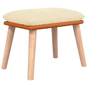 vidaXL Podnožka kr&eacute;mov&aacute; 45x29,5x35 cm l&aacute;tka a umel&aacute; koža