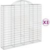 vidaXL Obl&uacute;kov&eacute; gabi&oacute;nov&eacute; ko&scaron;e 3ks 200x50x180/200cm pozinkovan&eacute; železo