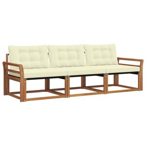 vidaXL Z&aacute;hradn&aacute; s&uacute;prava gaučov s vank&uacute;&scaron;om 3 pcs Pr&iacute;rodn&aacute; a kr&eacute;mov&aacute;