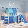 vidaXL Z&aacute;vesy pre poschodov&uacute; posteľ s tunelom modr&eacute; polyester