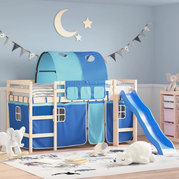 vidaXL Z&aacute;vesy pre poschodov&uacute; posteľ s tunelom modr&eacute; polyester