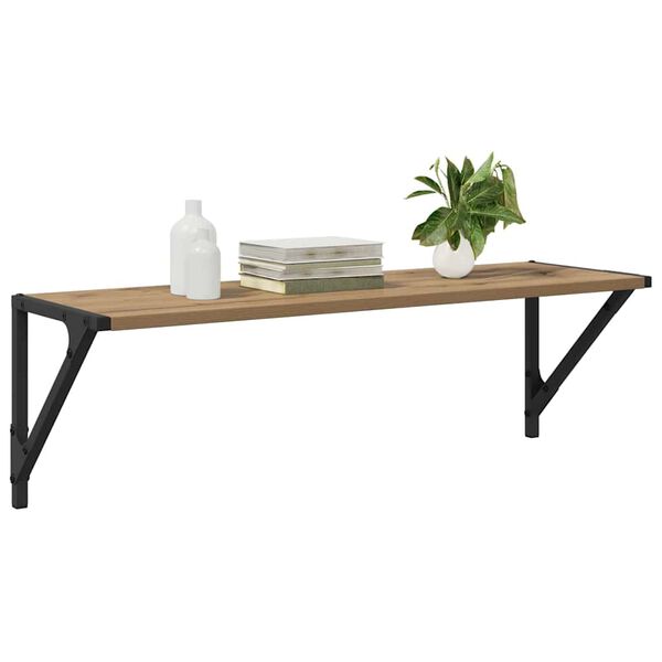 vidaXL Stenn&eacute; police s poličkou 2 pcs Remeseln&yacute; dub 80 x 25 x 25,5 cm