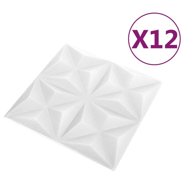 vidaXL N&aacute;stenn&eacute; panely 12 pcs Origami Biele 50 x 50 cm XPS Pena