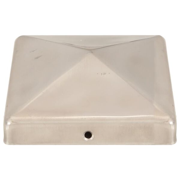 vidaXL Pyram&iacute;dov&eacute; krytky na plotov&eacute; stĺpiky 6 ks 101x101 mm nehrdzavej&uacute;ca oceľ