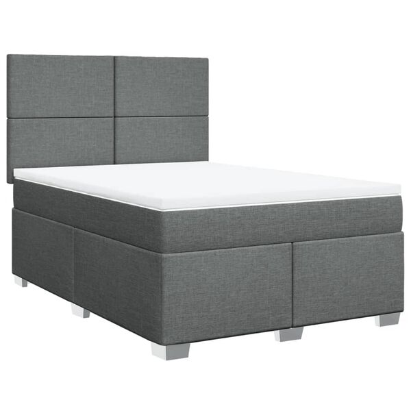 vidaXL Boxspring posteľ s matracom tmavosiv&aacute; 160x200 cm l&aacute;tka