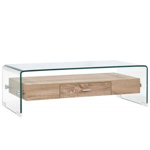 vidaXL Konferenčn&yacute; stol&iacute;k priehľadn&yacute; 98x45x31 cm tvrden&eacute; sklo