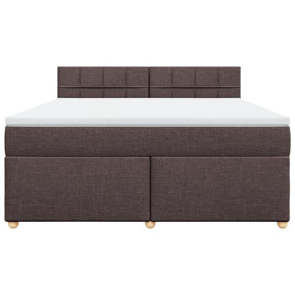 vidaXL Boxspring posteľ s matracom tmavohned&aacute; 180x200 cm l&aacute;tka