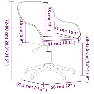 vidaXL Otočná kancelárska stolička bledozelená zamatová