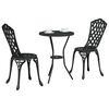vidaXL Záhradný bistro set 3 pcs Čierna Hliník