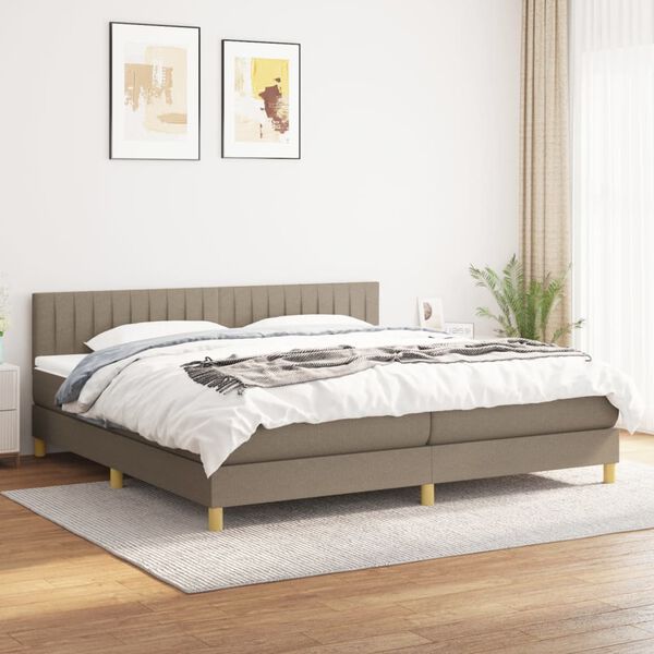 vidaXL Boxspring posteľ s matracom sivohned&yacute; 200x200 cm l&aacute;tka