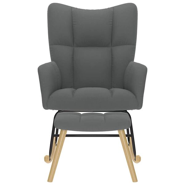 vidaXL Hojdacie kreslo s podnožkou tmavosivé látka