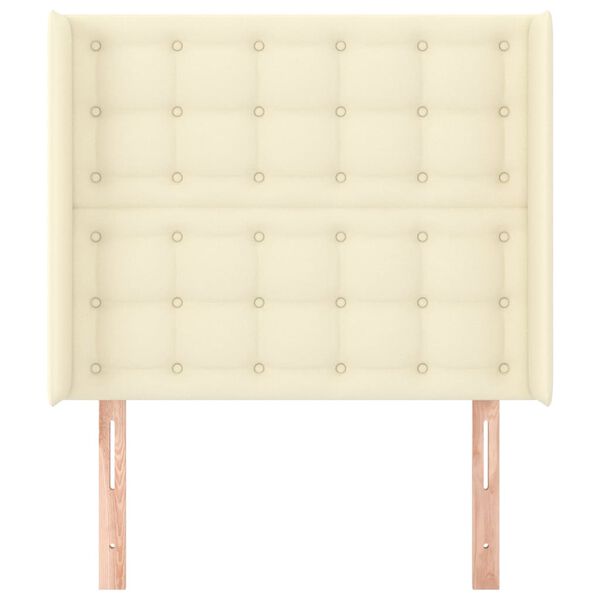 vidaXL Čelo postele so z&aacute;hybmi kr&eacute;mov&yacute; 93x16x118/128 cm umel&aacute; koža