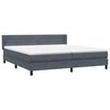 vidaXL Posteľn&yacute; r&aacute;m boxspring s matracom tmavosiv&yacute; 180x210 cm zamat