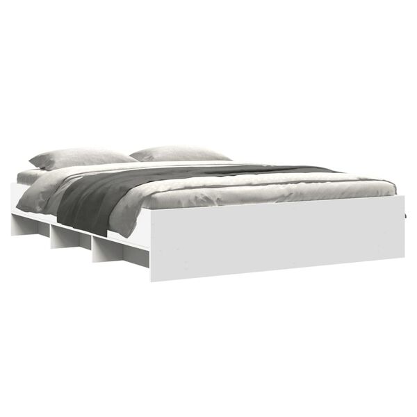 vidaXL Posteľn&yacute; r&aacute;m bez matraca biela 160x200 cm kompozitn&eacute; drevo