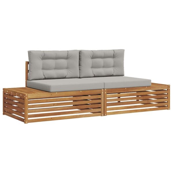 vidaXL Z&aacute;hradn&aacute; s&uacute;prava gaučov s vank&uacute;&scaron;om 2 Kus Pr&iacute;rodn&aacute; a svetlosiv&aacute;
