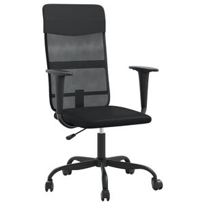 vidaXL Kancel&aacute;rska stolička nastaviteľn&aacute; v&yacute;&scaron;ka čierna l&aacute;tka+umel&aacute; koža