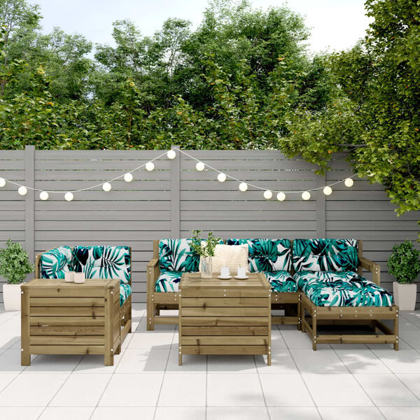 vidaXL 7-dielna z&aacute;hradn&aacute; s&uacute;prava pohoviek impregnovan&aacute; borovica