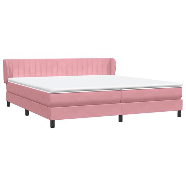 vidaXL Box Spring Posteľ s matracmi Ružov&aacute; 180x210 cm Zamat
