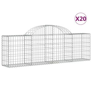 vidaXL Obl&uacute;kov&yacute; gabionov&yacute; k&ocirc;&scaron; 20 ks 200x30x60/80 cm pozinkovan&eacute; železo