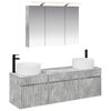 vidaXL Set kabinetov do k&uacute;peľne 4 pcs Bet&oacute;novo siv&aacute; 100 x 14,5 x 70 cm