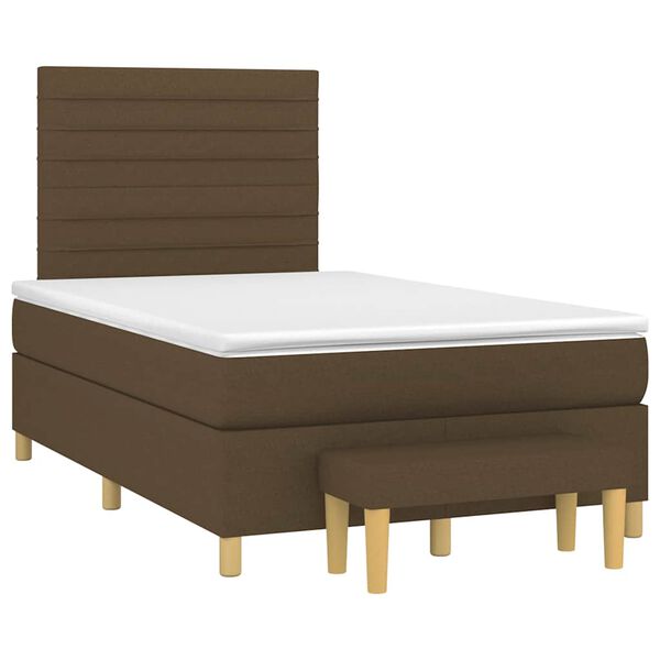 vidaXL Boxspring posteľ s matracom tmavohned&aacute; 120x190 cm l&aacute;tka