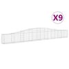 vidaXL Obl&uacute;kov&yacute; gabionov&yacute; k&ocirc;&scaron; 9 ks 400x30x40/60 cm pozinkovan&eacute; železo