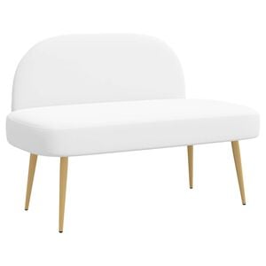 vidaXL čal&uacute;nen&aacute; lavica so sp&auml;tn&yacute;m opierkom Biela 110 x 60 x 76 cm