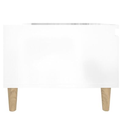 vidaXL Bočný stolík vysoký lesk biely 50x46x35 cm spracované drevo