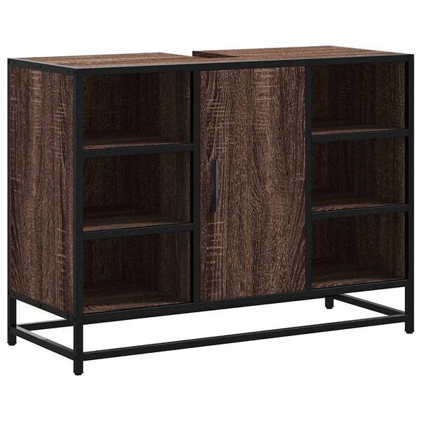 vidaXL K&uacute;peľňov&aacute; um&yacute;vadlov&aacute; skrinka hned&yacute; dub 80x33x60 cm komp. drevo