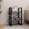 vidaXL Knižnica s 2 policami sivá 60x30x70 cm masívna borovica