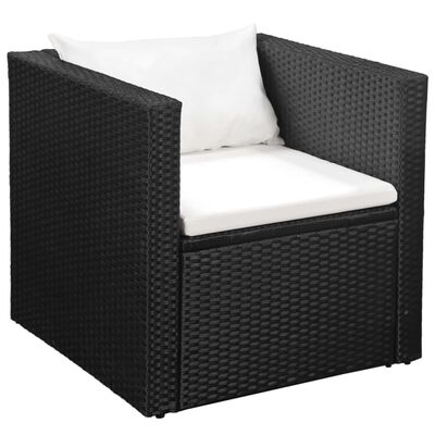 vidaXL 4-dielna záhradná sedacia súprava polyratan čierna a biela