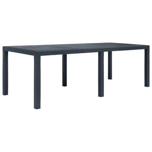vidaXL Z&aacute;hradn&yacute; st&ocirc;l plastov&yacute; ratanov&yacute; vzhľad 220x90x72 cm antracit