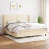 vidaXL Boxspring posteľ s matracom kr&eacute;mov&aacute; 200x200 cm l&aacute;tka