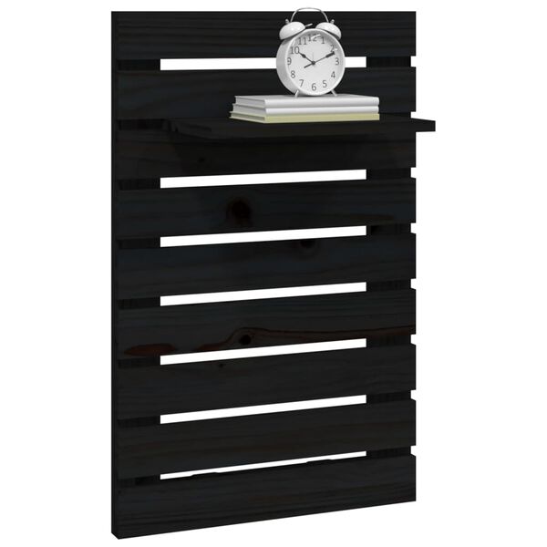 vidaXL Nástenné police k posteli 2 ks čierne masívna borovica