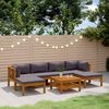 vidaXL 7-dielna záhradná sedacia súprava s podložkami akáciový masív