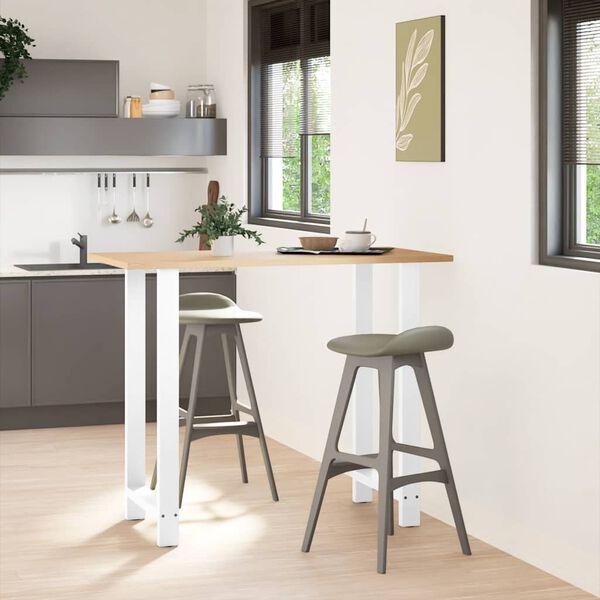 vidaXL Nohy barov&eacute;ho stola, biele, 2 ks, 60 x (110-111) cm, oceľov&eacute;