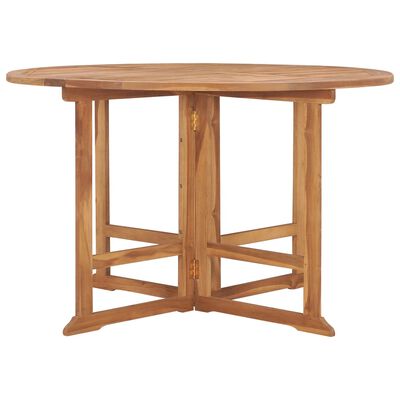 vidaXL Skladací záhradný jedálenský stôl 120x120x75 cm tíkový masív