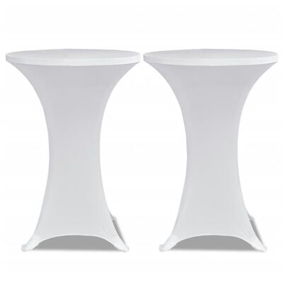 vidaXL Obrusy na stojaci stôl 4 ks biele Ø80 cm naťahovacie