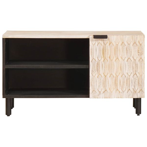 vidaXL TV skrinka s dverami Biele um&yacute;vanie dokončenie 80 x 33 x 46 cm