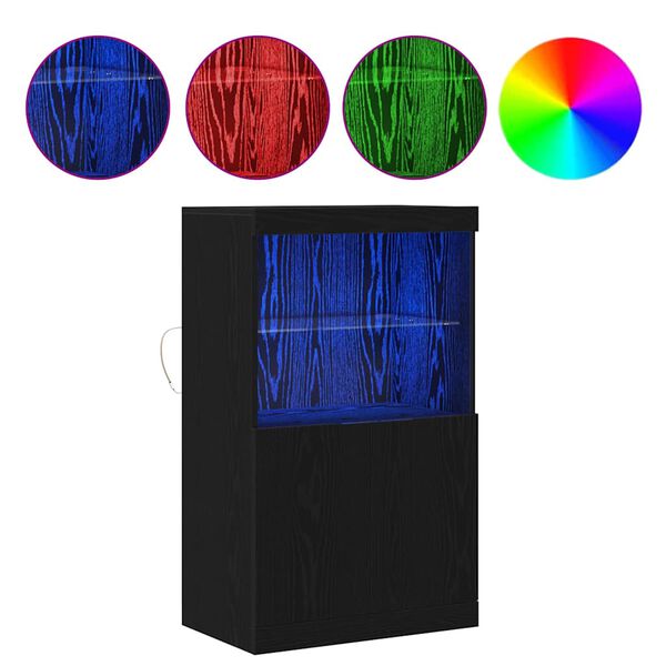 vidaXL LED komoda Čierna 60 x 37 x 100 cm Kompozitn&eacute; drevo