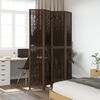 vidaXL Parav&aacute;n 4 panely tmavohned&yacute; mas&iacute;vne drevo paulownie
