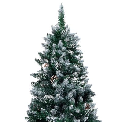 vidaXL Umelý vianočný stromček s LED, súpravou gulí a šiškami 180 cm